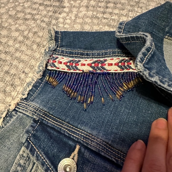 Stradivarius Denim Vest with beads - Picture 4 of 7